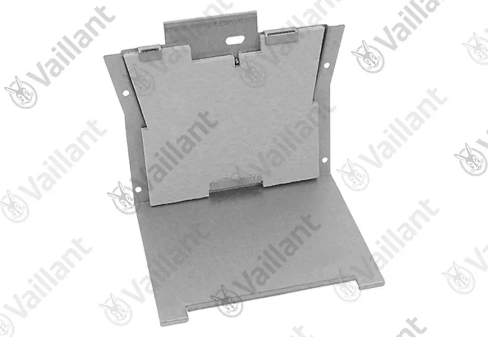 Vaillant Metalldeckel, aufrecht stehend, mit rechteckiger Form und ausgestanzten Löchern, geeignet für unterschiedliche Anwendungen.